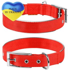 Red Nylon Reflective Dog Adjustable Dog with Metal Buckle S Size 12-15 inch Neck Heavy Duty for Small Medium Dogs Puppy