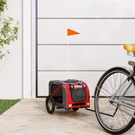 Pet Bike Trailer Red and Gray Oxford Fabric and Iron