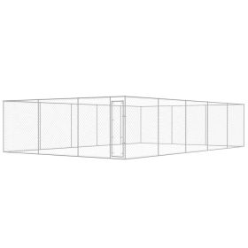 Outdoor Dog Kennel Galvanized Steel 32'x19'x6.6'