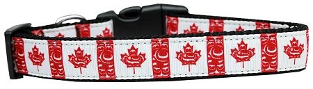 Canadian Flag in Swirls Nylon Dog Collar (Option: Large)