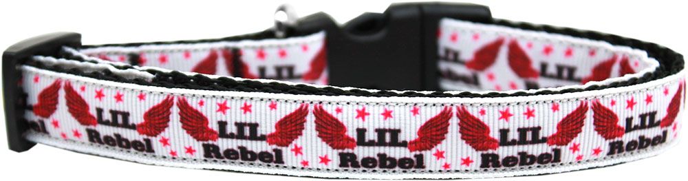 Lil' Rebel Nylon Ribbon Dog Collar (Option: Medium Narrow)