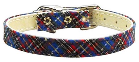 3/8" Plaid Plain Collars (Option: Blue 14)