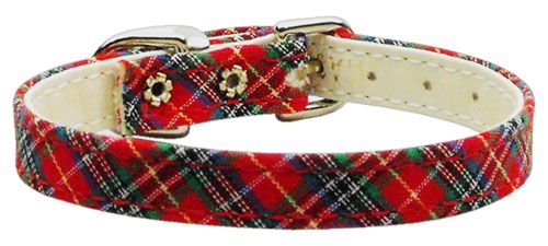 3/8" Plaid Plain Collars (Option: Red 16)