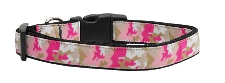 Pink Camo Nylon Dog Collar (Option: XL)