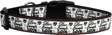 Live Laugh and Love Nylon Dog Collar (Option: XL)