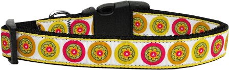 Autumn Daisies Nylon Dog Collar (Option: Medium Narrow)