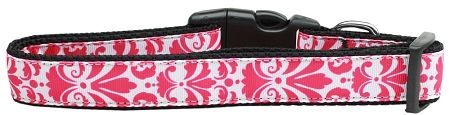 Damask Nylon Dog Collar (Option: Medium Bright Pink)