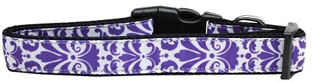 Damask Purple Nylon Dog Collar (Option: Medium Narrow)