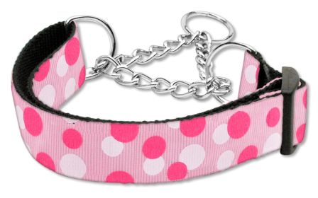 Confetti Dots Nylon Collar (Option: Martingale Light Pink Large)