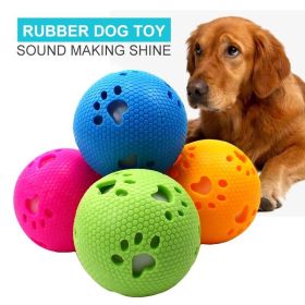 Interactive Dog Toy for Medium & Big Dogs, Durable Teeth Cleaning Rubber Ball (Color: orange)