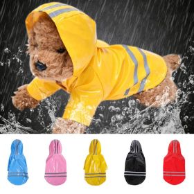 Dog Reflective Strip Breathable Waterproof Raincoats For Puppies & Small Breeds (Color: Pink, size: XL)