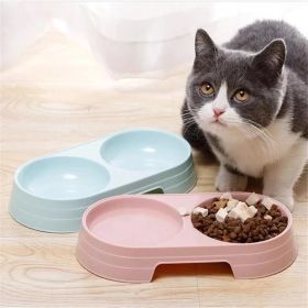 Dog Double Food & Water Bowl Anti-overturning Pet Supplies (Color: Pink)