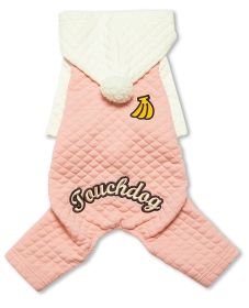 Touchdog Fashion Designer Full Body Quilted Hooded Dog Sweater (Color: Pink/White, size: small)