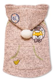 Touchdog Hippie Embellished Designer Sleeveless Pompom Hooded Dog Sweater (Color: light pink, size: medium)