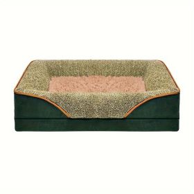 Removable And Washable Pet Dog Sofa And Dog Bed, Dog Nest,  Pet Bed Sofa, Comfortable And Soft, Cat Sofa Bed With Raised Edges To Protect The Neck (Color: Green, size: XL ( 47.24 * 31.5 * 6.3 in ))