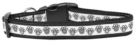 Peace Paw Nylon Dog Collar (Option: Sm)