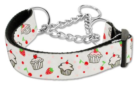 Cupcakes Nylon Ribbon Collar Martingale (Option: Large White)