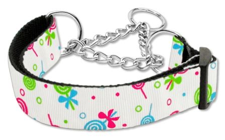 Lollipops Nylon Ribbon Collar Martingale (Option: Large White)