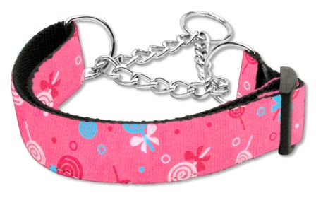 Lollipops Nylon Ribbon Collar Martingale (Option: Medium Bright Pink)