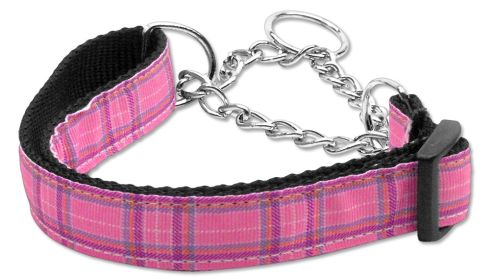 Plaid Nylon Collar Martingale (Option: Pink Medium)