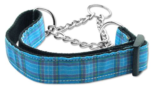 Plaid Nylon Collar Martingale (Option: Blue Large)